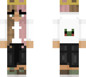 frog hoodie girl with crown