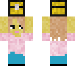 girl holding chest.