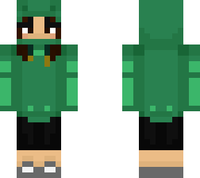 girl in frog hoodie