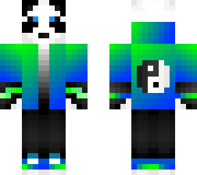 green and blue panda yin-yang