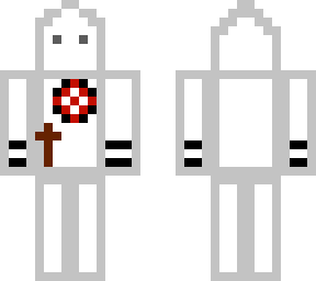 white costume with a triangle hat
