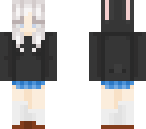 =girl with black bunny hoodie=