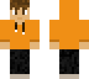 boy in a orange hoodie