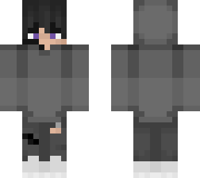 enderman boy in a grey hoodie
