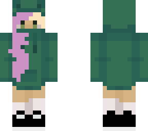frog girl with pink and blond hair