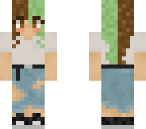 green and brown split-dye girl