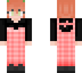 orange haired girl in dress