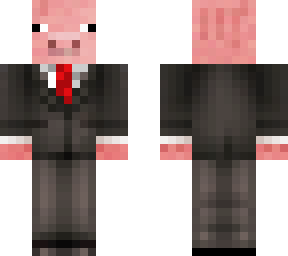 pig in tux with red tie