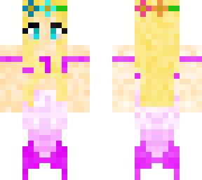pink mermaid with flower crown