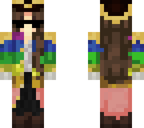rainbow puffy brown hair