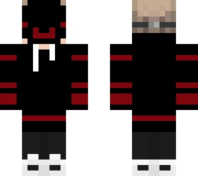 red and black masked