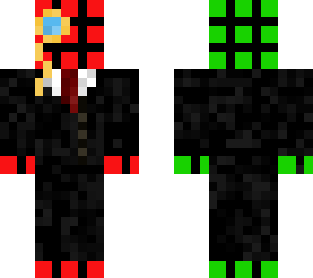 rubiks cube man in suit + hat