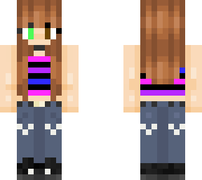 bi***ual girl in a tube top and jeans