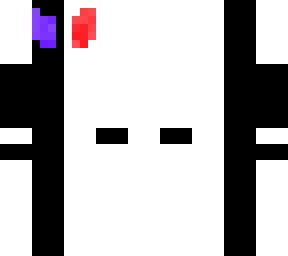 black and white with red and purple