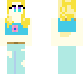 blonde in blue