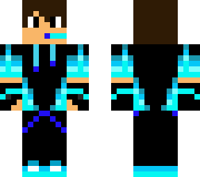 blue fire gamer boy