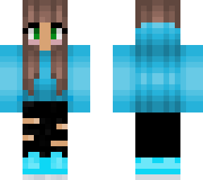 blue hoodie girl