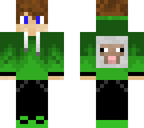 boy with sheep on his back