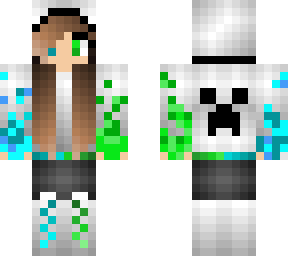 creeper green and blue fire
