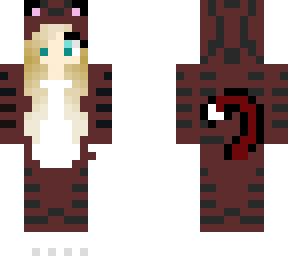 cute cat girl in brown onesie