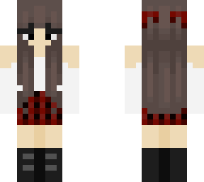 girl in  red plaid skirt