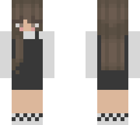 girl in a black overall dress
