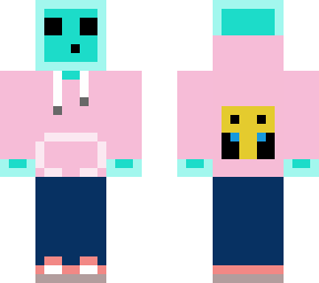 light blue slime with bee hoodie