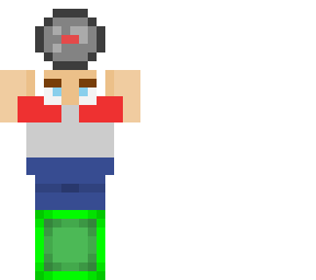 tommy standing on slime block, holding disc. :)