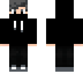 black sweatshirt w/ mask with gray hair