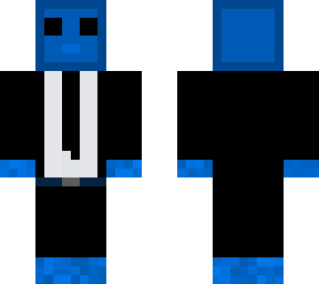 blue slime in a suit