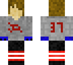 gabe in his hockey uniform (away jersey)