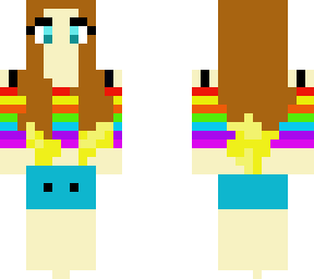 girl in rainbow top