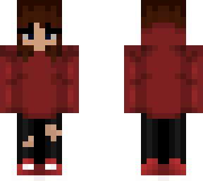 girl in red hoodie