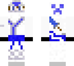 ice sword ninja with hair
