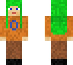 owl girl skin with green hair
