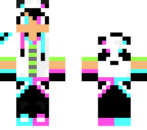 panda pink and blue