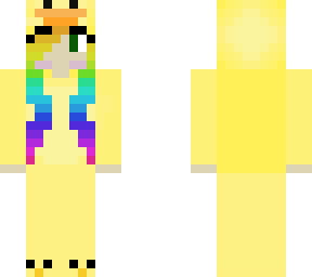 rainbow girl in a duck onesie