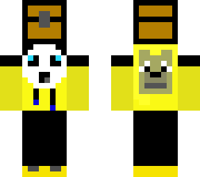 yellow panda with chest