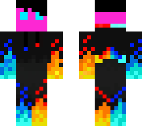 blue and red fire sweatshirt
