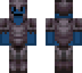 blue man wearing netherite