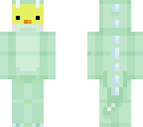 chick with dino costume