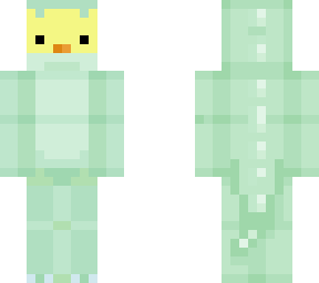 chick with dino costume