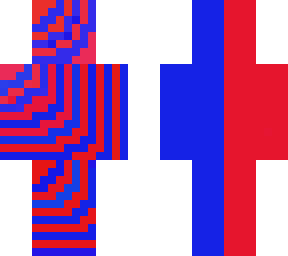 red blue purple mix