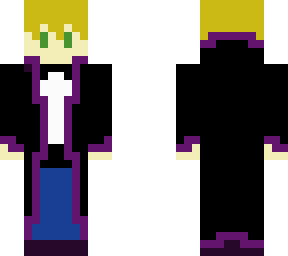 blonde man in purple and black coat