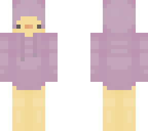 cute chicken with a light purple hoodie