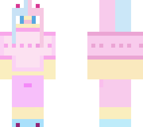 cute colorful pink & blue uwu girl