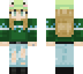 green sweater frog hat