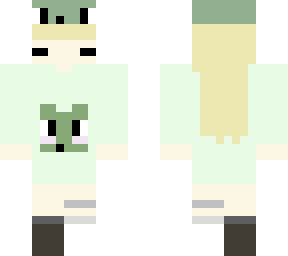 me wearing frog things