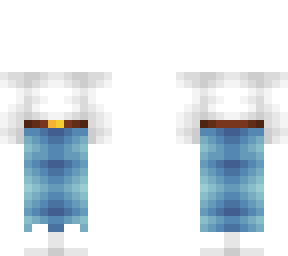 outfit - white top w/ belt and blue jeans