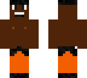 black boy with orange trunks